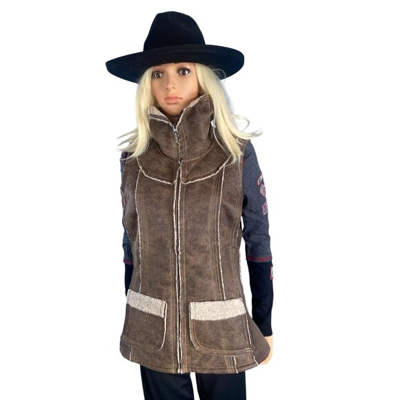 NWT Kuhl Women's LARGE Dani Sherpa Vest Brown MSRP$219 New - Picture 8 of 17
